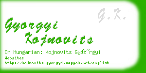 gyorgyi kojnovits business card